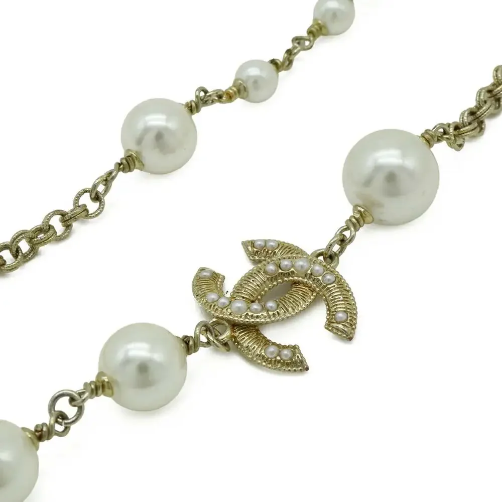 Chanel Cc Logo Pendant Necklace Gold- #266406C13B
